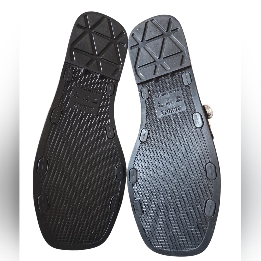 SCHUTZ Lizzie Studded Black Jelly Sandals 9 - Picture 7 of 13